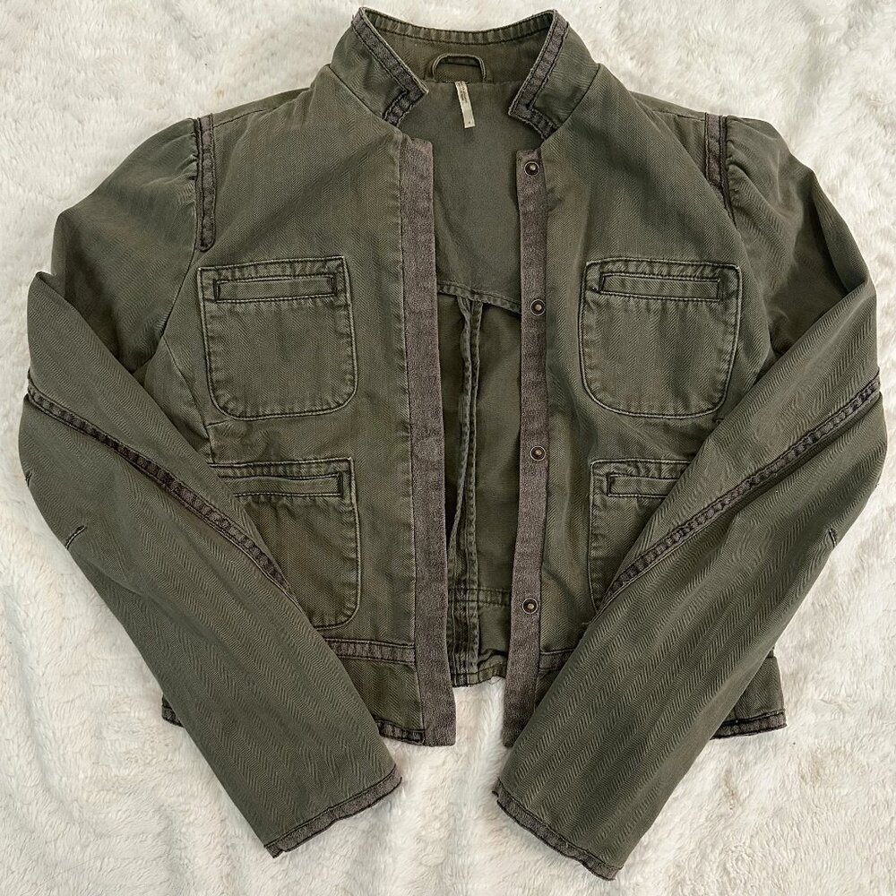 Free People Military Green Jacket Size 4